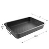 Hastings Home Roasting Pan with Flat Rack Nonstick Oven Roaster, Drain Tray for Fat and Grease Kitchen Cookware 247602ITR